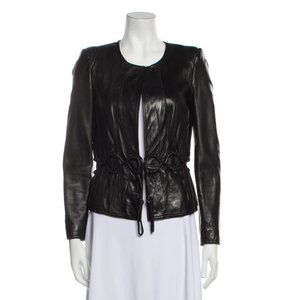 Stunning ROBERTO CAVALLI Silk Lined 100% Leather Jacket Size Small